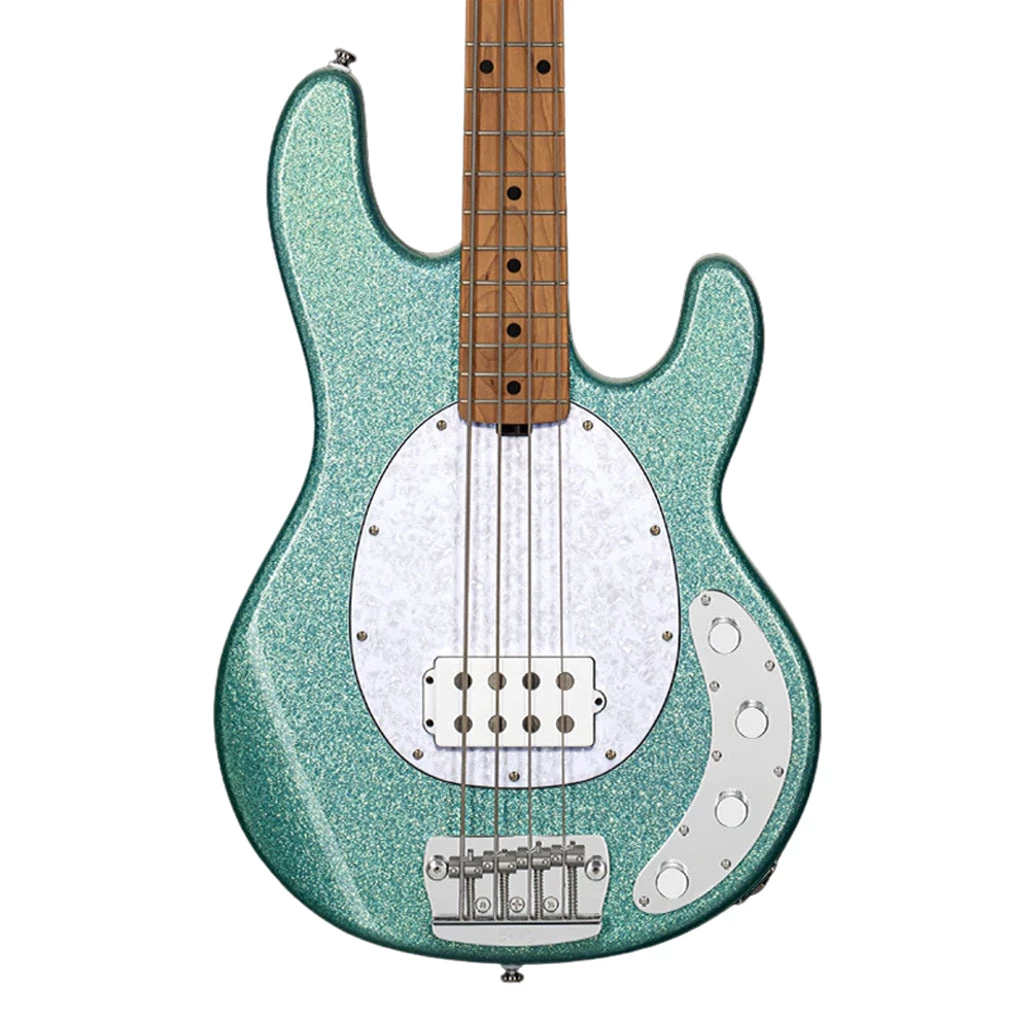 Sterling By Music Man Sterling Stingray RAY34 - Seafoam Sparkle - Roasted Maple Electric Guitars