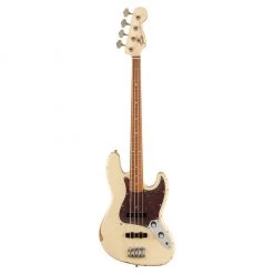 Bass Guitars Fender 60th Anniversary Road Worn 60's Jazz Bass - Olympic White - Pau Ferro Fretboard