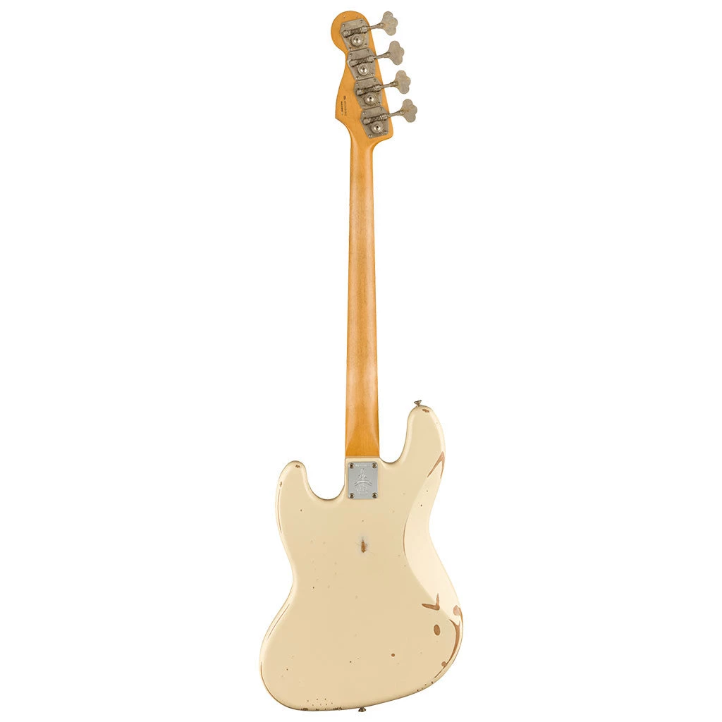 Bass Guitars Fender 60th Anniversary Road Worn 60's Jazz Bass - Olympic White - Pau Ferro Fretboard