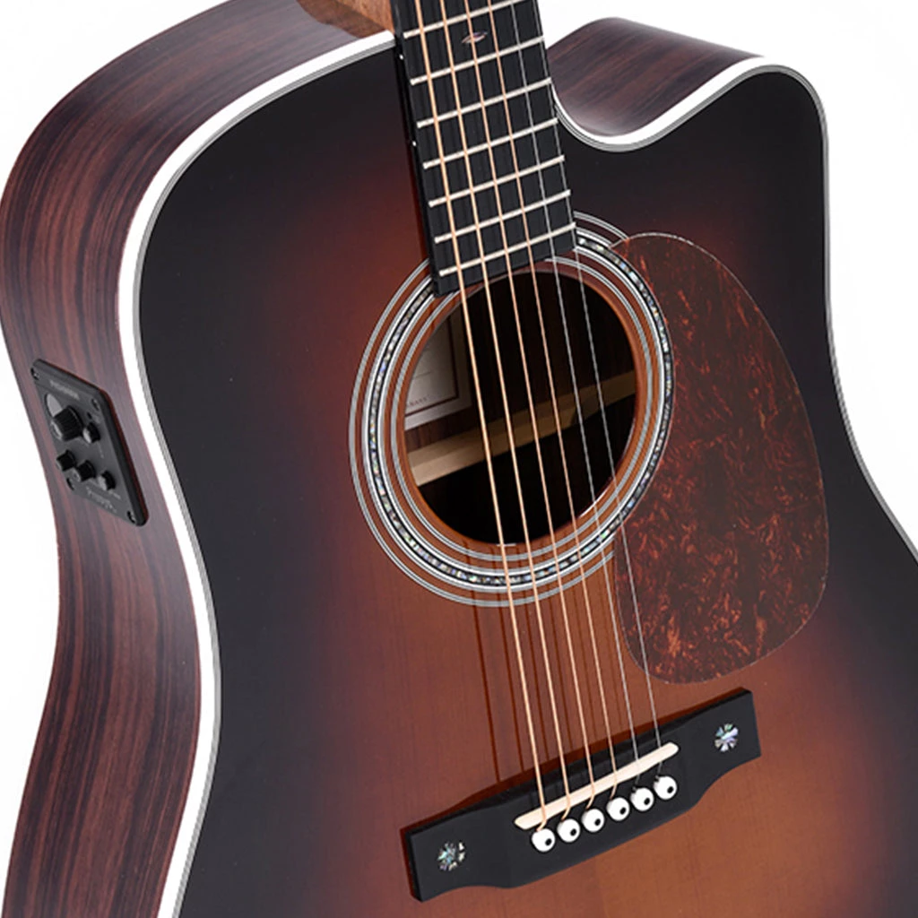 Sigma - DTC-1E-SB Acoustic Guitar W/ Solid Spruce Top Cutaway & Pickup - Sunburst