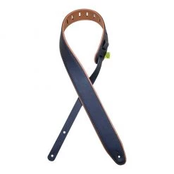 Colonial Leather - 2.5″ Padded Upholstery Leather Guitar Strap - Black & Tan