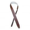 See All Colonial Leather - 2.5″ Padded Upholstery Leather Guitar Strap - Brown & White
