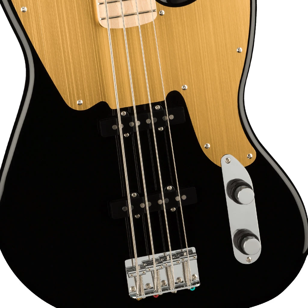 Bass Guitars Squier - Paranormal Jazz Bass® '54, Maple Fingerboard, Gold Anodized Pickguard - Black