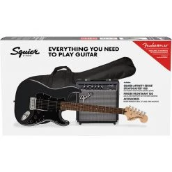 Electric Guitars Squier Affinity Series™ Stratocaster® HSS Pack, Laurel Fingerboard, Charcoal Frost Metallic, Gig Bag, 15G - 240V AU