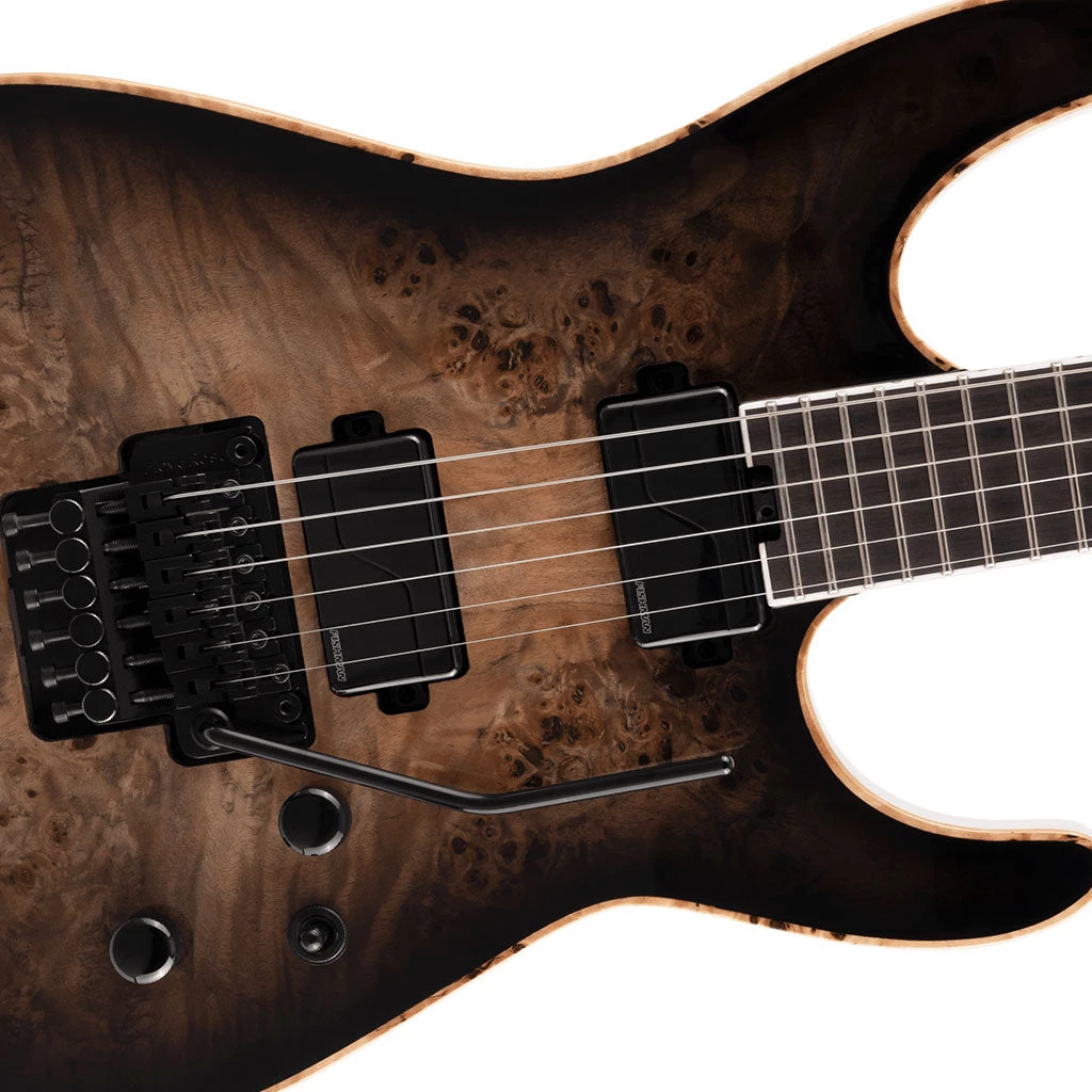 Jackson - Limited Edition Wildcard Series Soloist™ SL2P, Poplar Burl Top - Ebony Fingerboard, Transparent Black Burst