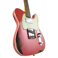 Fender Custom Shop - CuNiFe Telecaster Custom - Heavy Relic Aged Fiesta Red Over 3 Color Sunburst