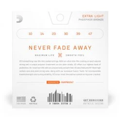 D'Addario XS Phosphor Bronze Acoustic Guitar Strings - 10-47