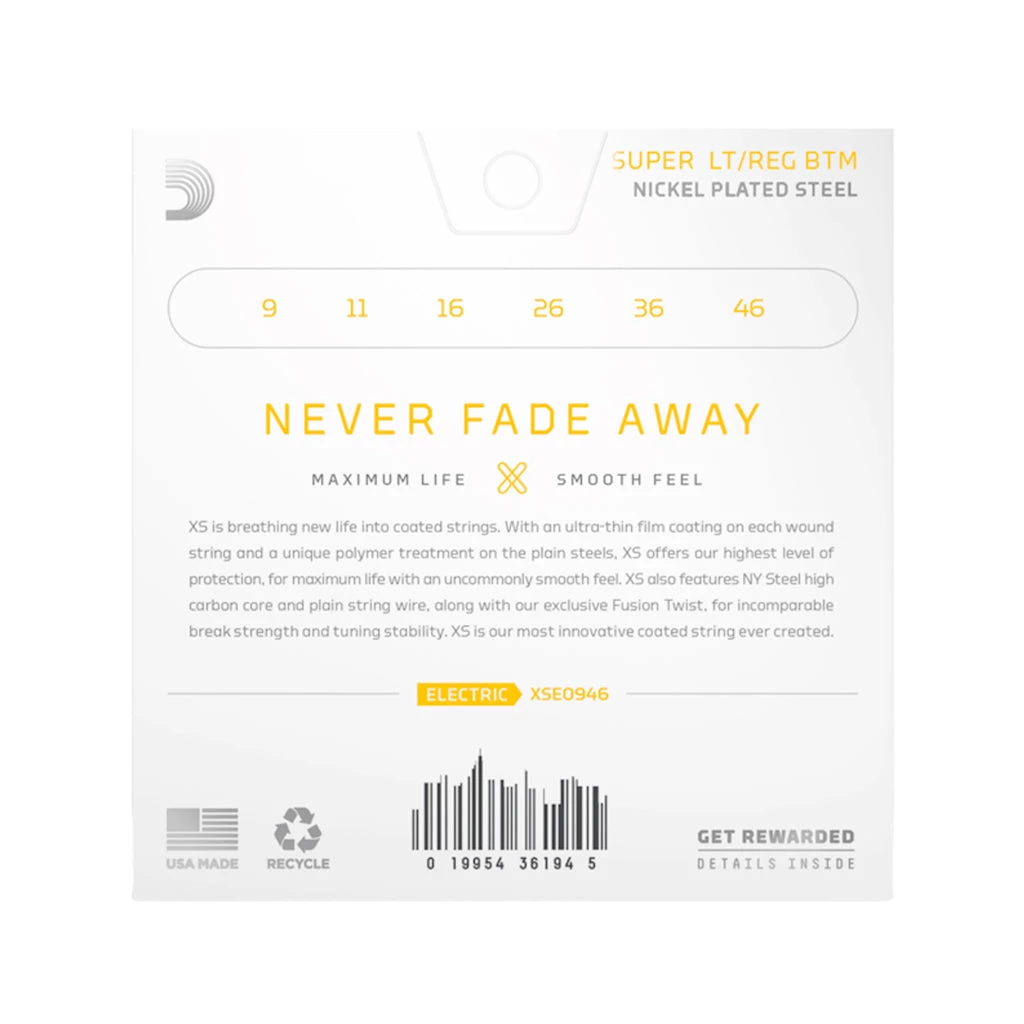 D'Addario - XSE0946 Super Light Top/Regular Bottom Coated Electric Guitar Strings See All